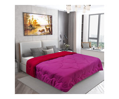 Dream Care Microfiber Reversible AC Comforter / Blanket, Double Bed (Rani Pink, Maroon) - Image 1/2