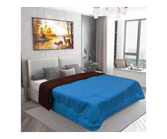 Dream Care Microfiber Reversible AC Comforter / Blanket, Double Bed ( Teal, Coffee ) - Image 2/2