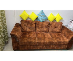 Sofa with carpet, cushions and painting - Image 2/2