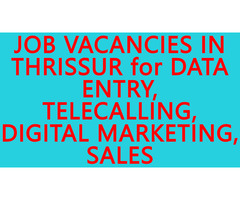 BEST JOBS IN THRISSUR- WE ARE HIRING! JOB VACANCIES IN THRISSUR for DATA ENTRY, TELECALLING, SALES - Image 2/10