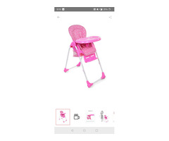 Babyhug high chair pink colour - Image 1/6