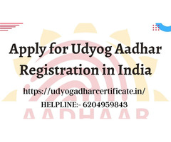 Apply for Udyog Aadhar Registration in India @6204959843 - Image 1/2