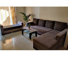 L shape 3 seater sofa with Lounger + 2 seater bench sofa - Image 2/7