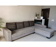 L shape 3 seater sofa with Lounger + 2 seater bench sofa - Image 3/7