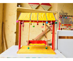 Laddu gopal ji jhula Decorative Handmade wood - Image 1/3