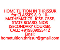 HOME TUITION IN AGALAD for ICSE, ISC, CBSE, NIOS, STATE BOARD- MATHEMATICS, PHYSICS, CHEMISTRY - Image 6/10