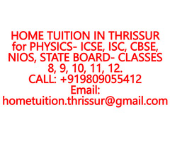 HOME TUITION IN AGALAD for ICSE, ISC, CBSE, NIOS, STATE BOARD- MATHEMATICS, PHYSICS, CHEMISTRY - Image 9/10
