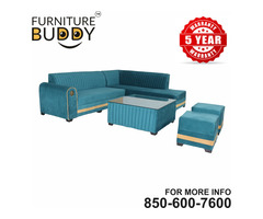 Brand New L Shape Sofa with Center Table and 2 Puffee - Image 2/4