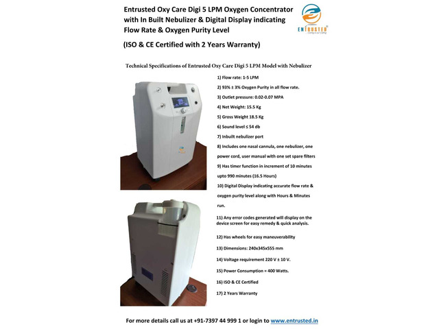 Entrusted Oxygen Concentrator only 8 days run - 2/6