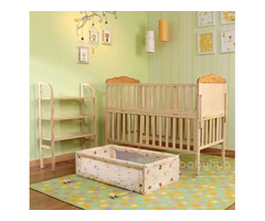 Babyhug baby bed with mattress, mosquitoes Net, cradle - Image 2/4