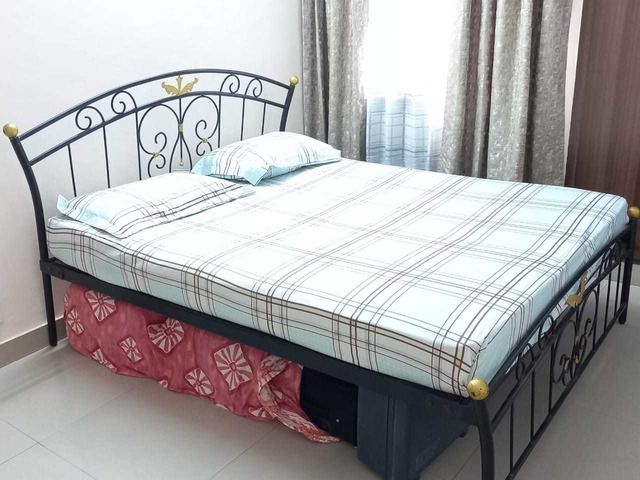 Queen Wrought Iron Bed with Mattress - 2/2
