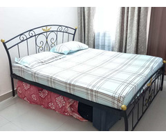 Queen Wrought Iron Bed with Mattress - Image 2/2