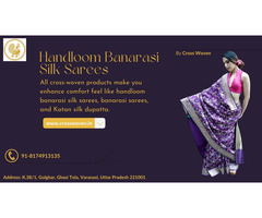 Handloom Banarasi Silk Sarees - Image 1/2