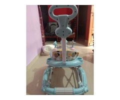 2-in-1 Height-Adjustable Baby Walker and Rocker with Music, - Image 1/4