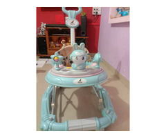 2-in-1 Height-Adjustable Baby Walker and Rocker with Music, - Image 2/4