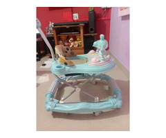 2-in-1 Height-Adjustable Baby Walker and Rocker with Music, - Image 3/4