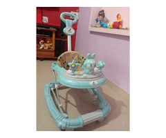 2-in-1 Height-Adjustable Baby Walker and Rocker with Music, - Image 4/4
