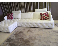 White leather sofa - Image 3/7
