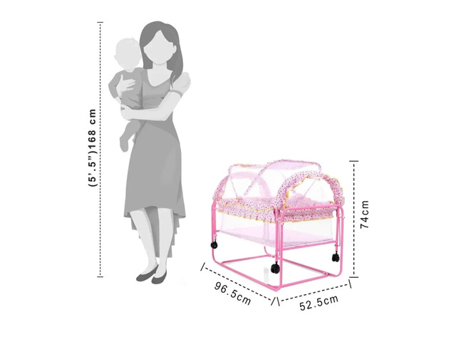 Lightweight Cradle with Mosquito Net - Pink - 2/10
