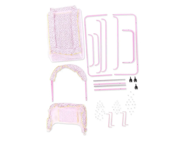 Lightweight Cradle with Mosquito Net - Pink - 9/10
