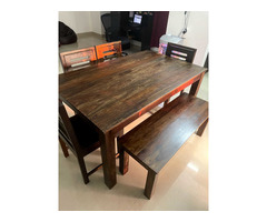 6 seater dining table - Original Sheesham Solid Wood (3 months old) - Image 1/2