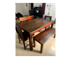 6 Seater Dining Table - Original Sheesham Solid Wood - Image 1/3