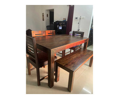 6 Seater Dining Table - Original Sheesham Solid Wood - Image 3/3