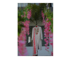 Men Wedding Designer White Sherwani - Image 2/3