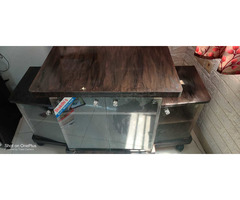 TV trolley with storage space and cabinet - Image 1/9