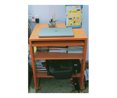 Orange laminated Wooden Computer Table - Image 1/4
