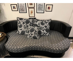 About 5 years used Sofa set - two 3-seater sofas one connecting round table to make L Shape - Image 3/3