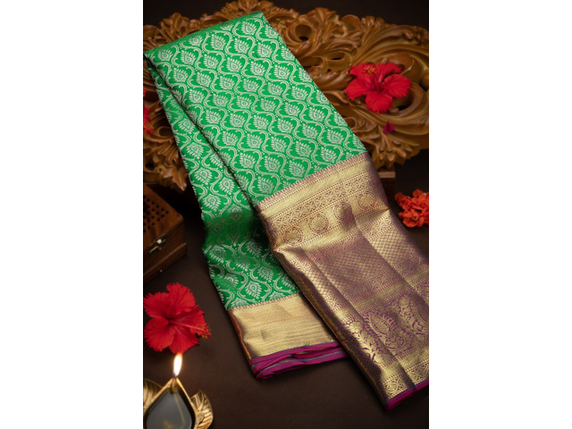 Buy Pure Kanjivaram Silk Sarees Online By KanchiVML - 1/1