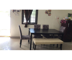 6 seated dining table set with bench and chairs - Image 1/4