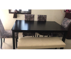 6 seated dining table set with bench and chairs - Image 2/4