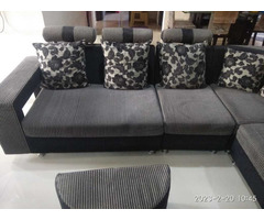 6 Seater L Shape Sofa with 2 Side stools in very good condition - Image 2/3