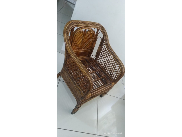 Cane furniture sofa chairs and table - 4/5
