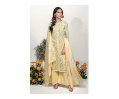 Cotton Linen Exclusive Unstitched Suit with Dupatta - Image 3/6