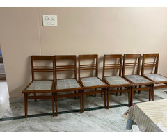 Teak wood dining table with 6 chairs - Image 2/2