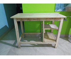 Single wooden bed and wooden table - 2