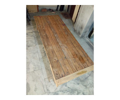 Single wooden bed and wooden table - 3