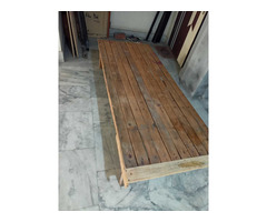 Single wooden bed and wooden table - 4