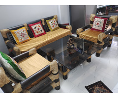 sofa sets 3+1+1 along with the center table for sale. - Image 2/2