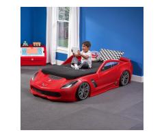 Toddler Kids Car Bed - Z06 Corvette Toddler to Twin Bed with Lights - Image 8/10