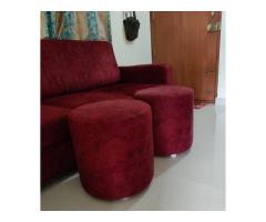 6 months old 3 Seater sofa with 2 ottoman chairs - Image 5/6