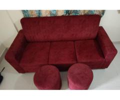 6 months old 3 Seater sofa with 2 ottoman chairs - Image 6/6