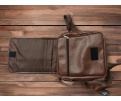 Vintage Leather Messenger Bag - Image 3/6