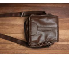 Vintage Leather Messenger Bag - Image 6/6