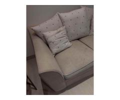 Linen 3+2 Sofa. Good Condition. - Image 2/6