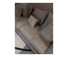 Linen 3+2 Sofa. Good Condition. - Image 3/6