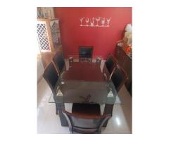 6 seater dining table with chairs - solid wood. - Image 1/4